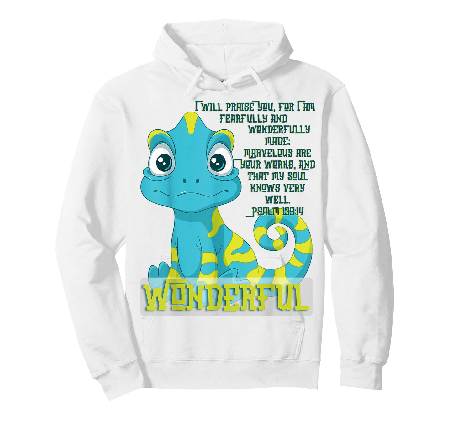 Wonderfully Made Lizard Psalm 139:14 Christian Faith Design T-Shirt