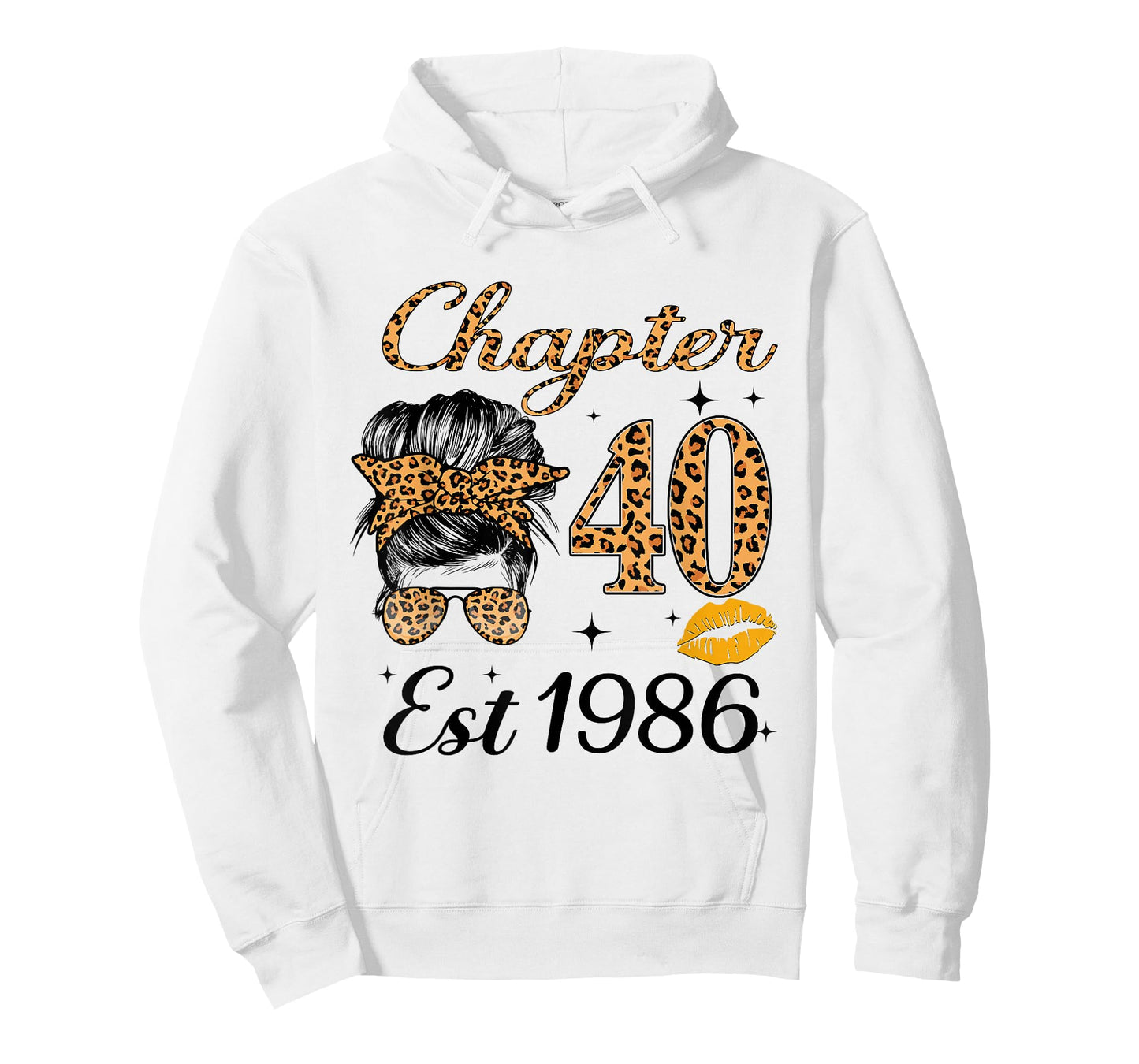 Chapter 40 Est 1986 40 Year Old Messy Bun Birthday T-Shirt