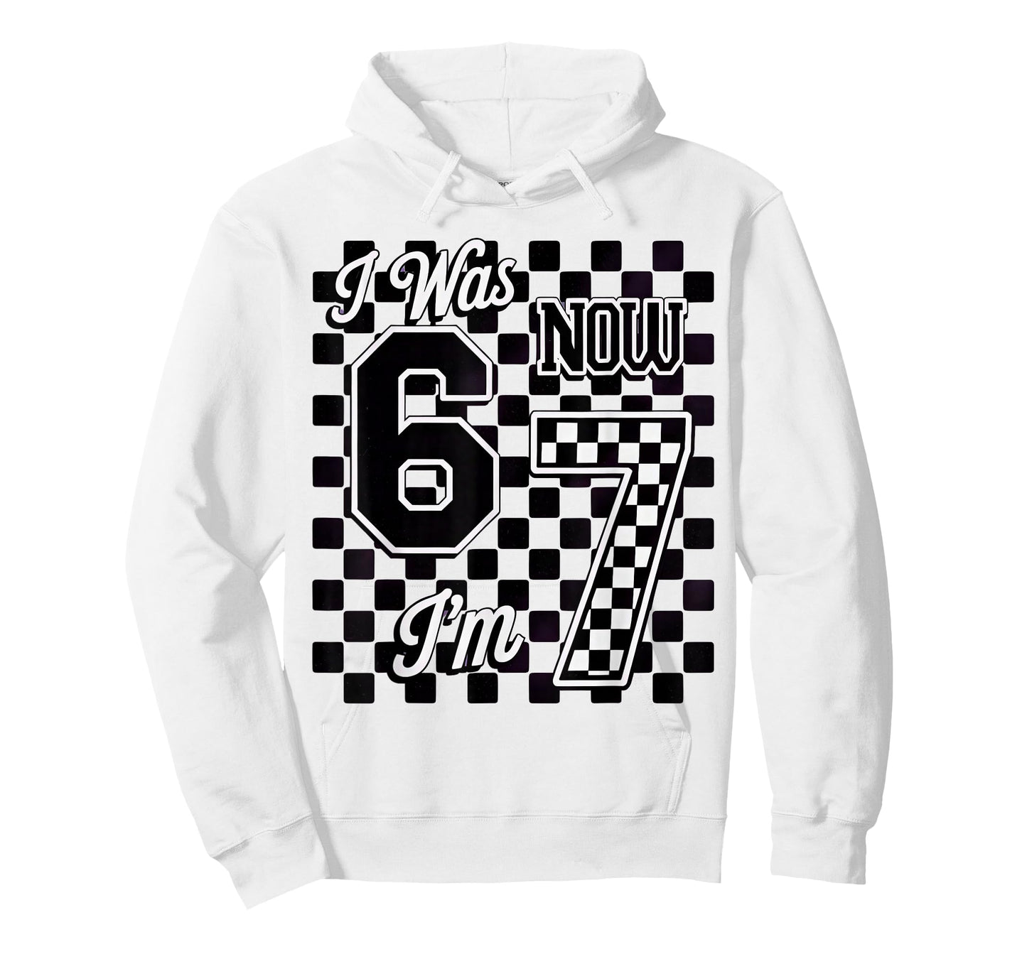 Checkered I was 6 Now I'm 7 Birthday Seven Years Old T-Shirt