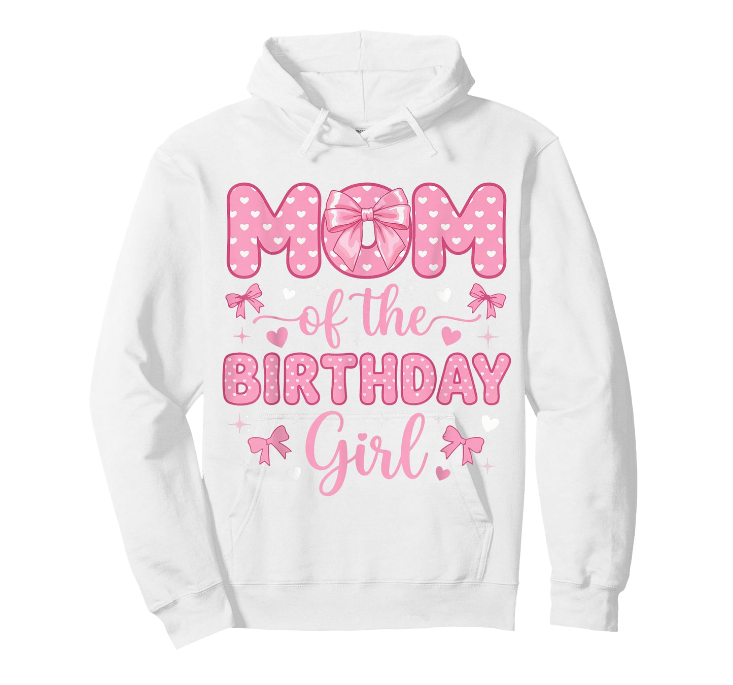Mom of The Birthday Girl Coquette Bow Party Family Matching T-Shirt