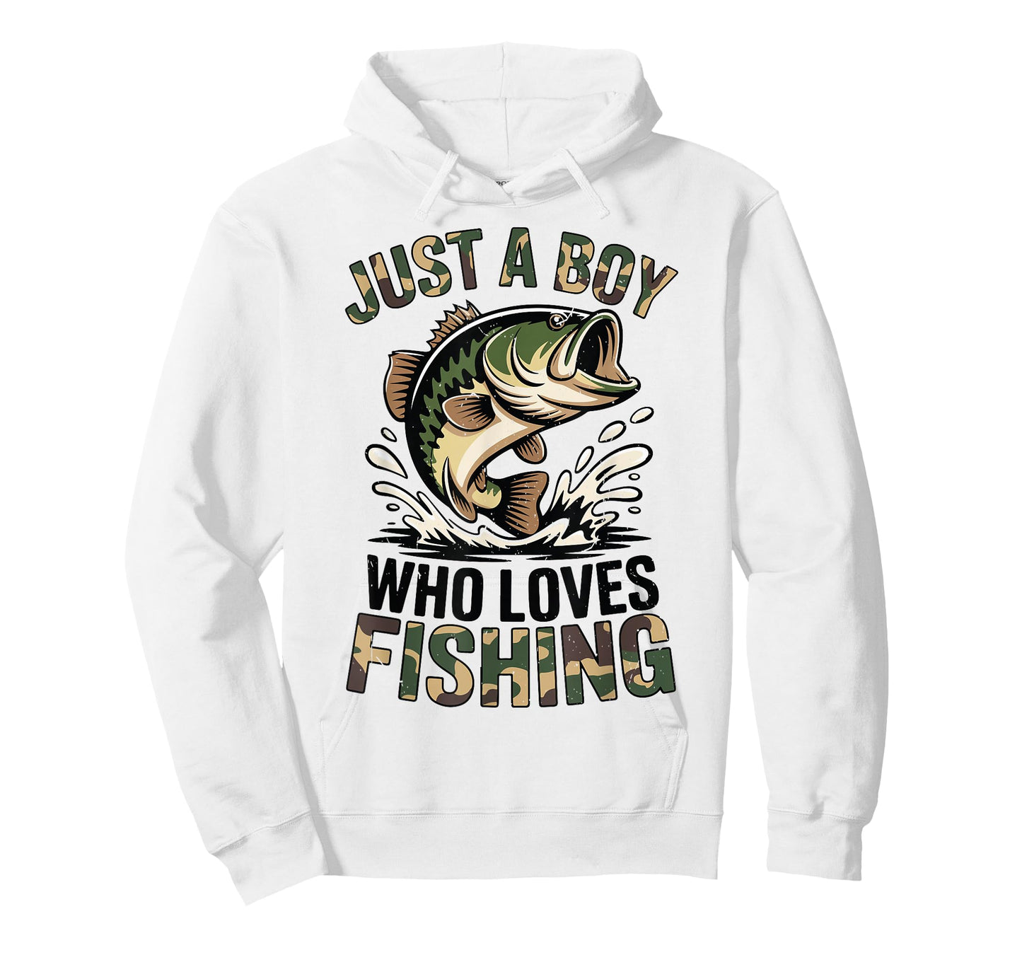 Youth Fishing Camo Bass Fish Just A Boy Who Loves Fishing T-Shirt