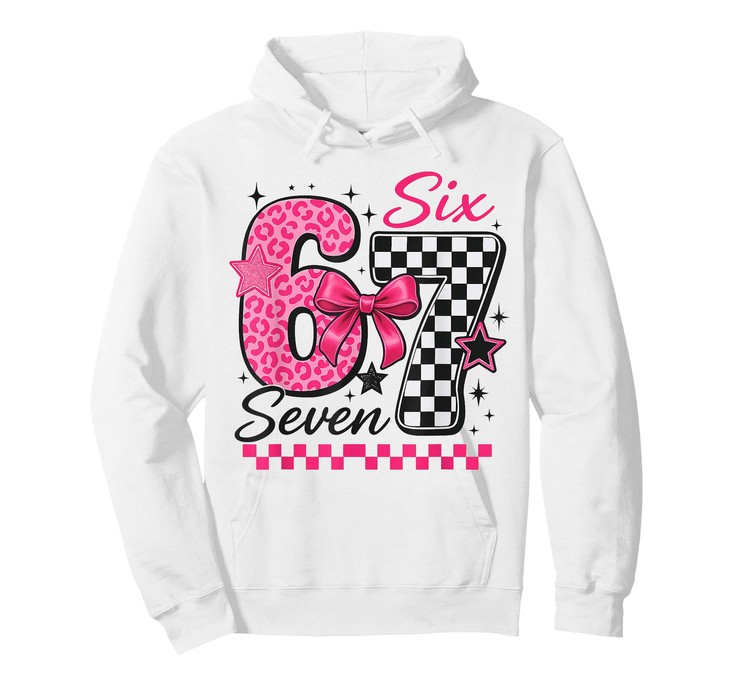 67 Leopard Checkered Funny Six Seven Meme 67 Teachers Kids T-Shirt