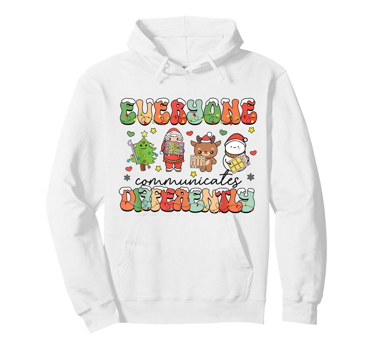 Everyone Communicate Differently Christmas Speech Therapist T-Shirt