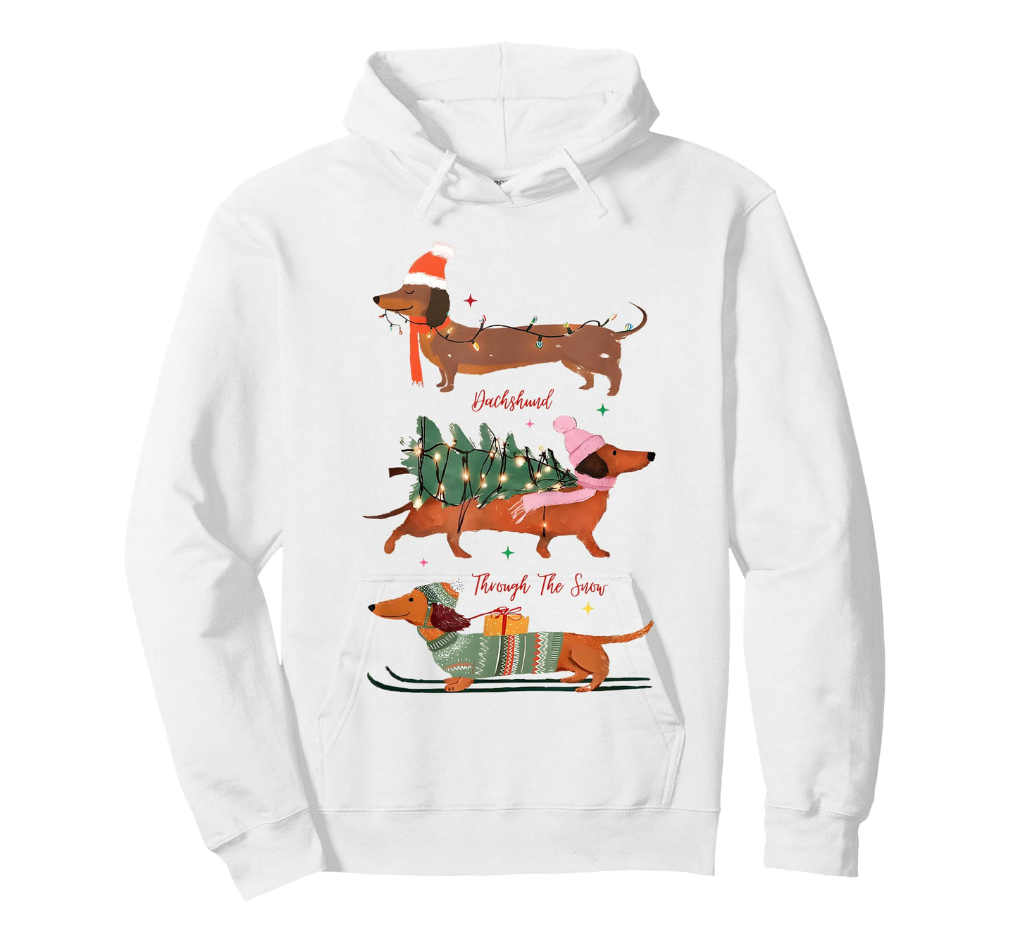 Dashing Through The Snow Christmas Wiener Dog Holiday T-Shirt
