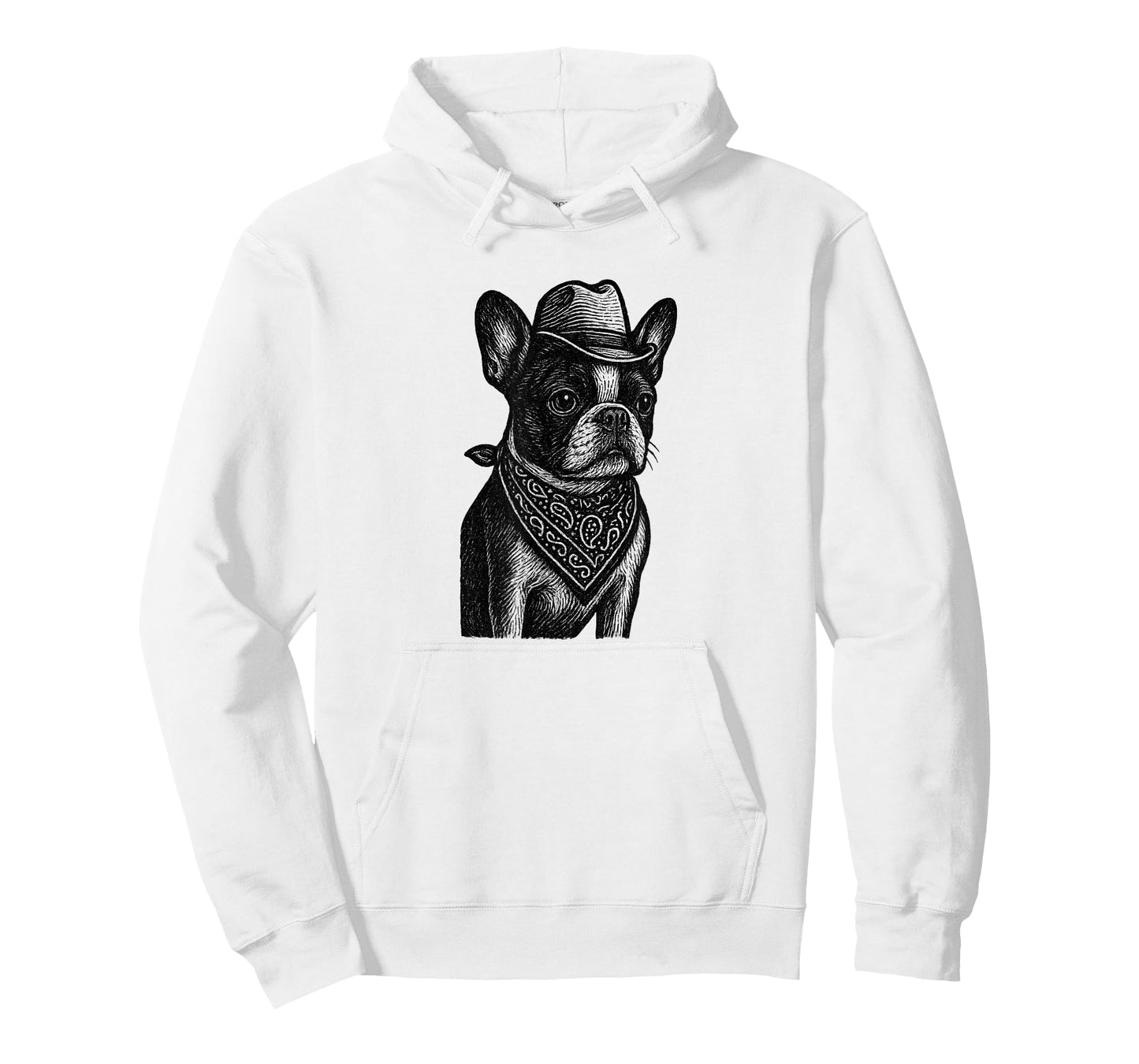 Boston Terrier Dog Cowboy Bandana Funny T-Shirt