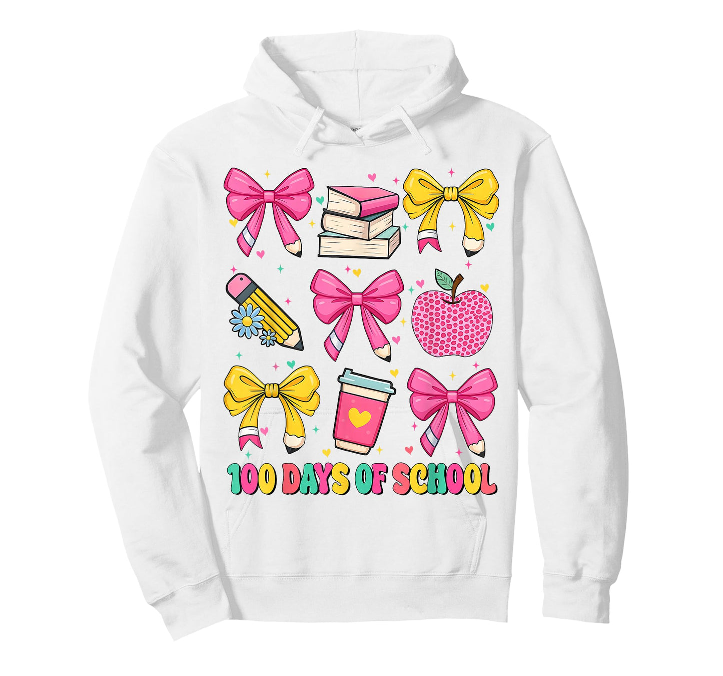 100 Days of School Bow Pink 100th Day Teacher Girl T-Shirt