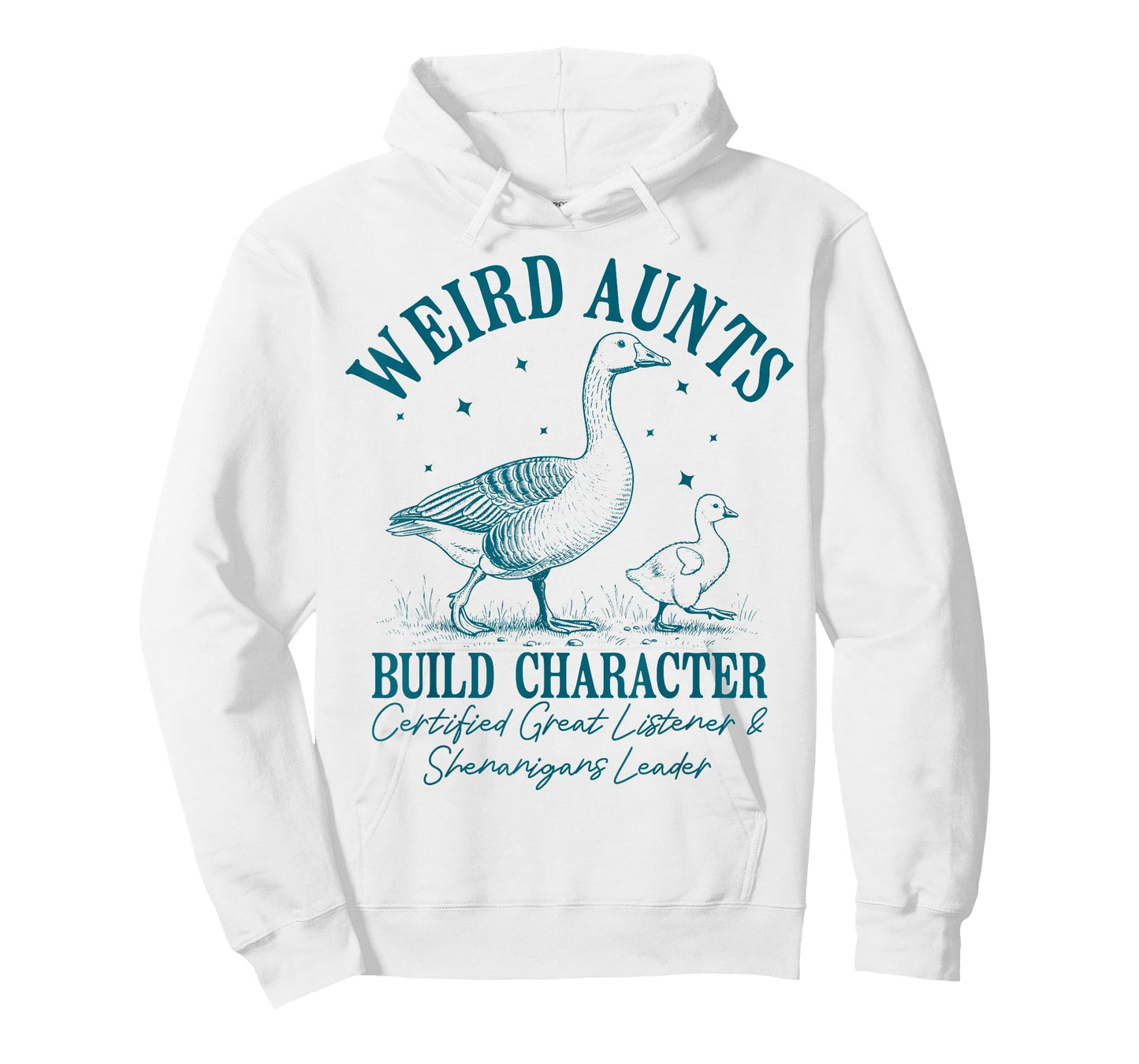 Goose Weird Aunt Builds Character Witty Retro Family Quote T-Shirt