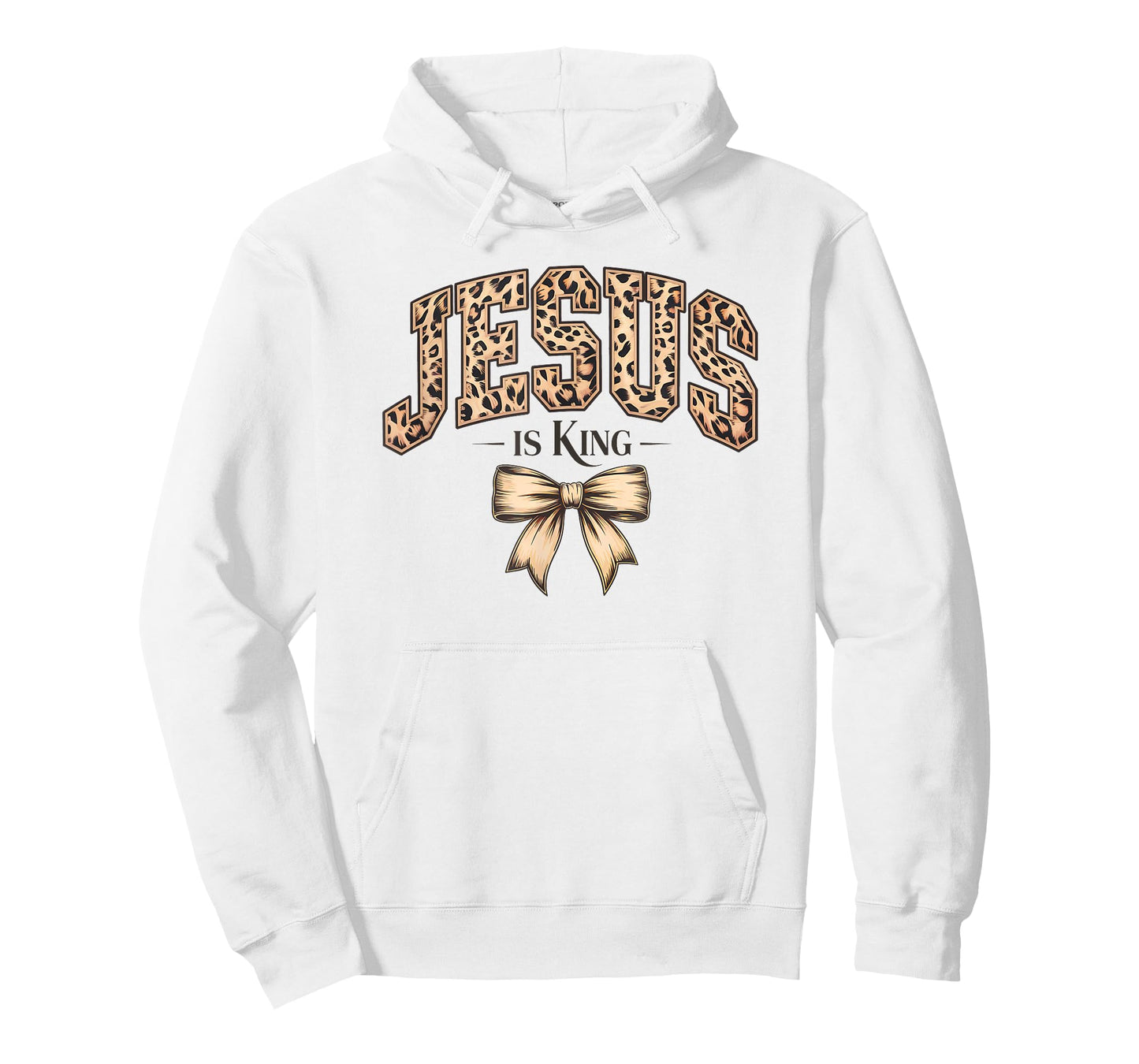 Jesus is King Cheetah Christian Coquette Bow Cute Faith T-Shirt
