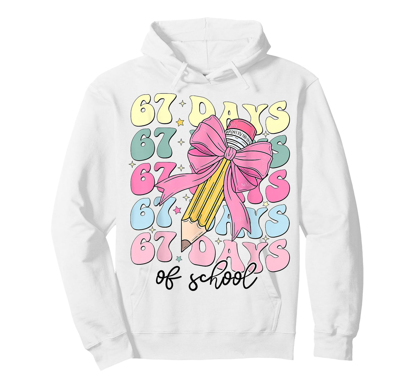 67 Days of School Girls Coquette Bow 67th Day of School T-Shirt