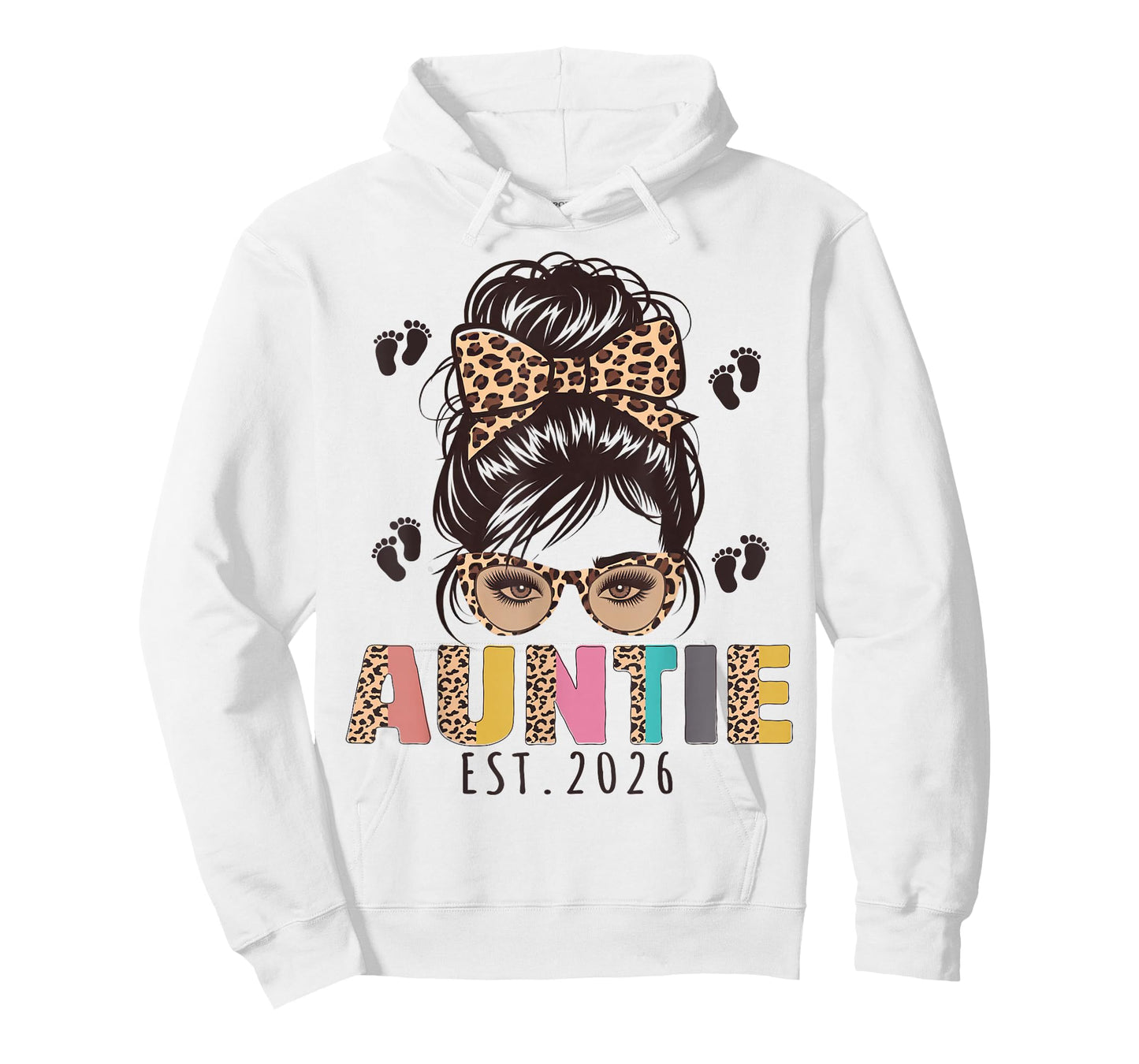 Promoted to Auntie est 2026 Aunt to be New Aunt Messy Bun T-Shirt