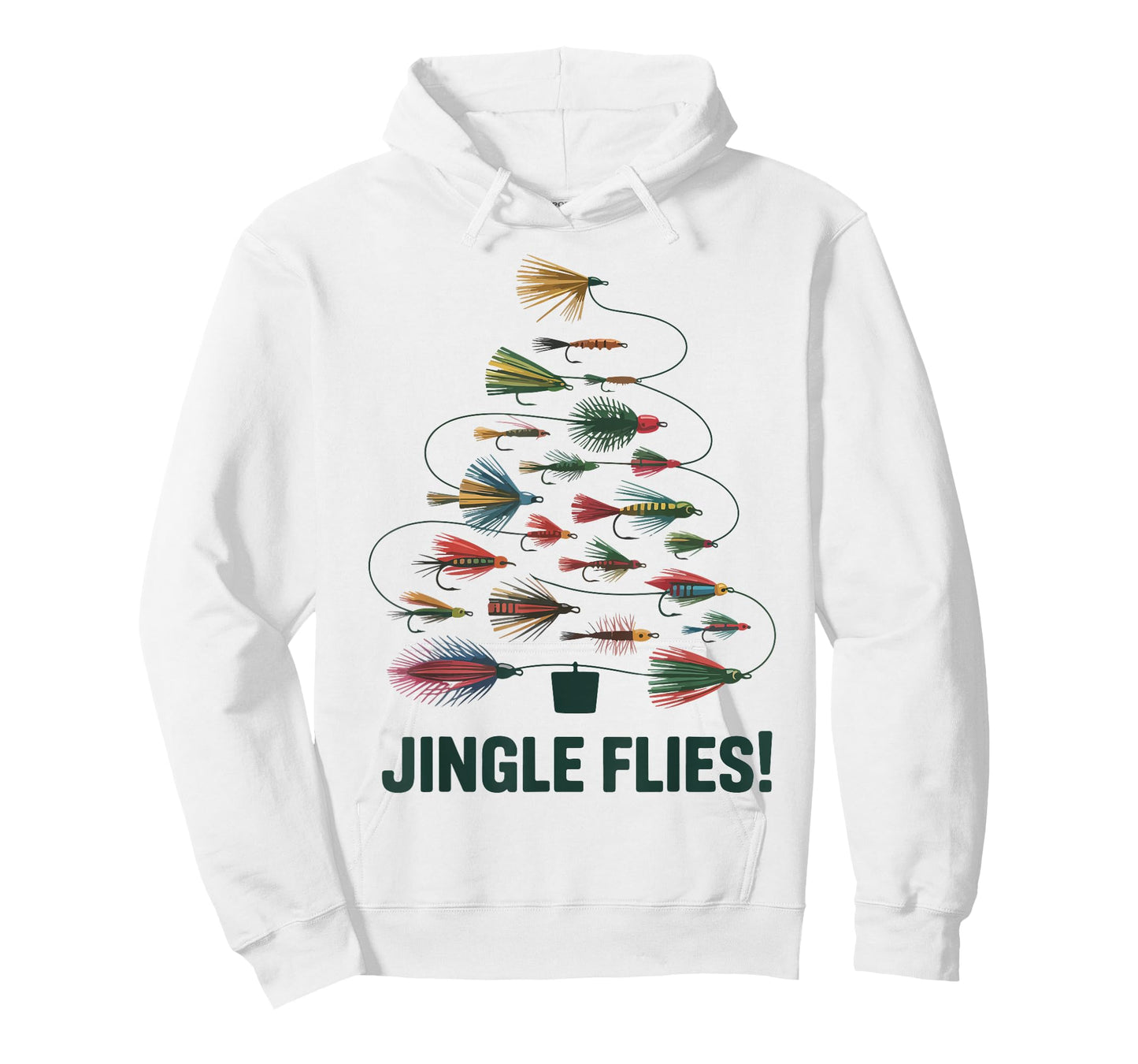 Jingle Flies Funny Fly Fishing Lure Christmas Pajama Toddler T-Shirt