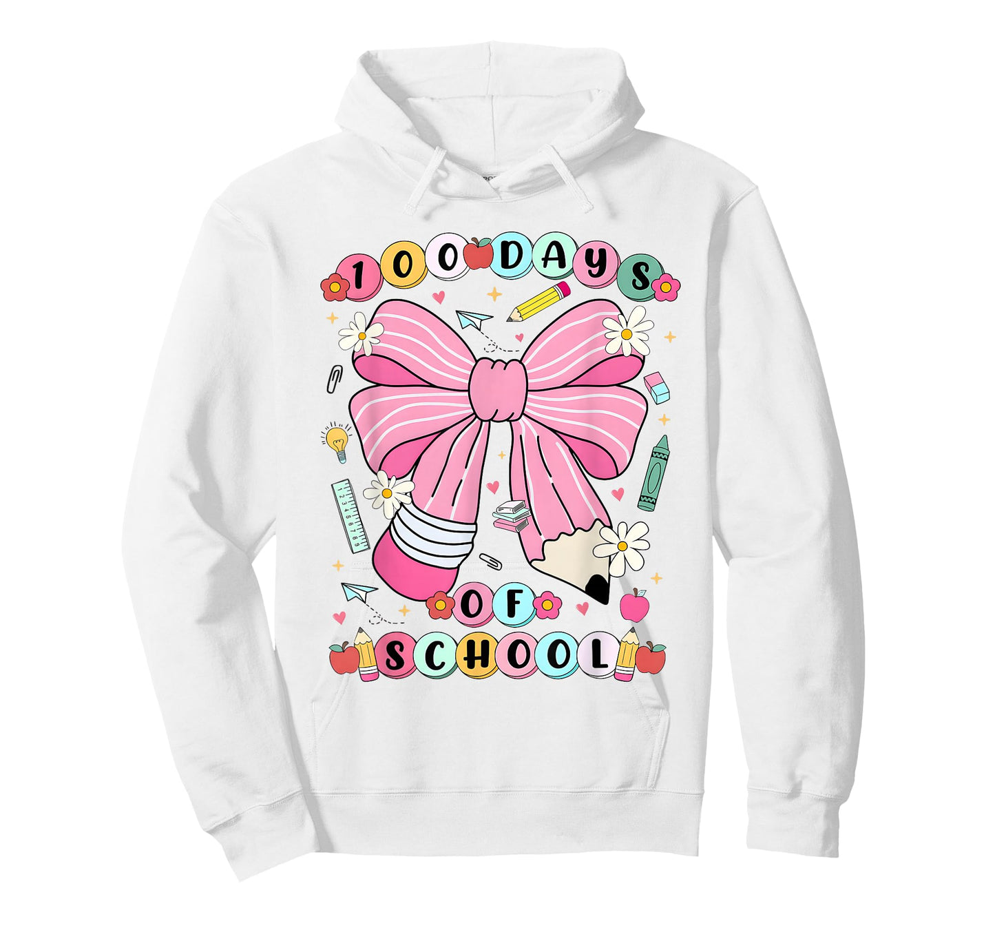 100 Days of School Girls Coquette Bow 100th Day of School T-Shirt