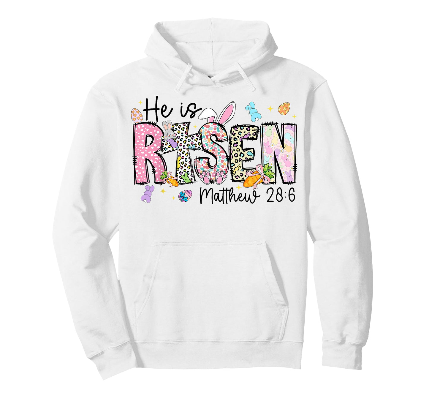 Happy Easter He is Risen Jesus Matthew 28:6 Women Kids Girls T-Shirt