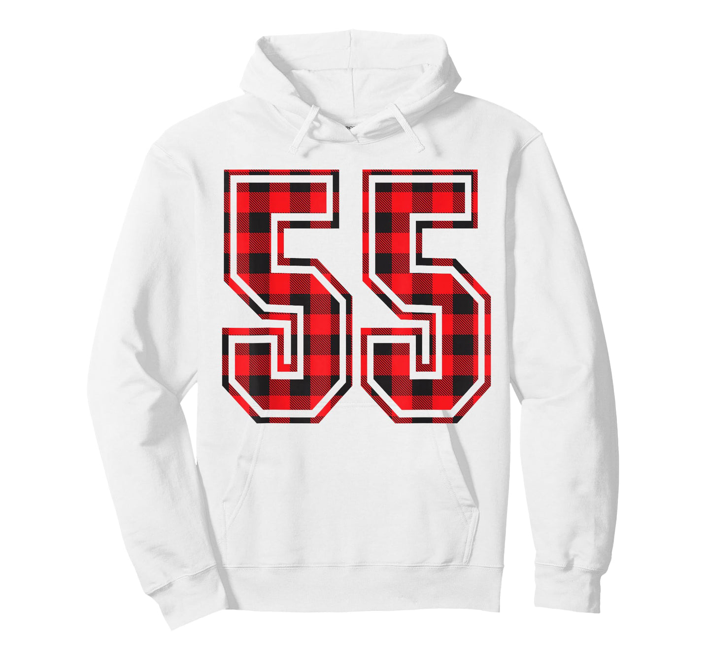 Cute Number 55 Christmas Red Plaid Pattern #55 Unform Jersey T-Shirt