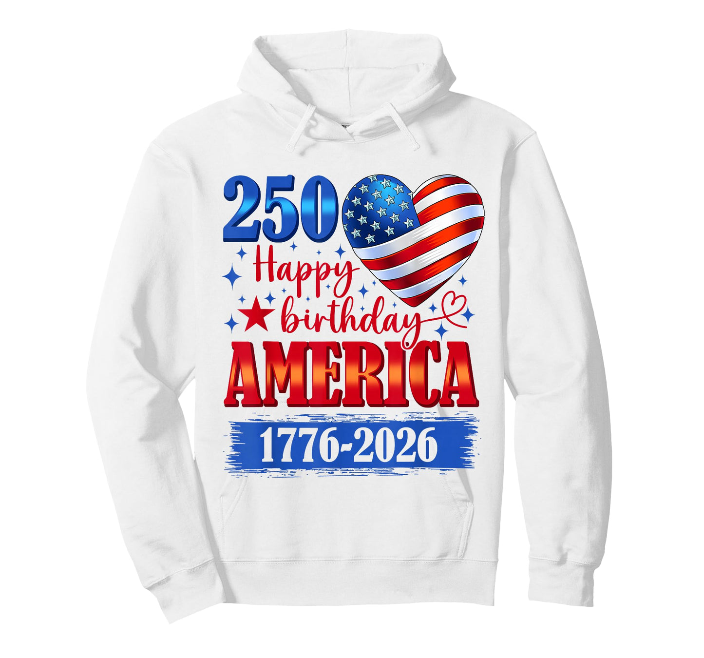 USA Hearts 1776 2026 July 4th 250th Birthday USA 250 Years T-Shirt