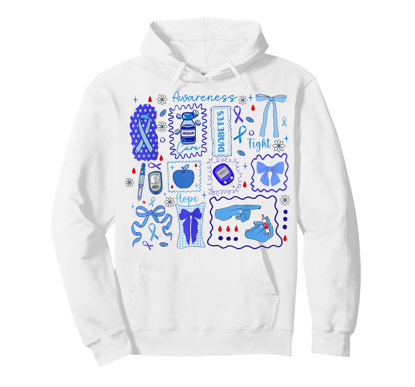 Diabetes Awareness, Blue Ribbon Diabetes, Support Diabetes T-Shirt