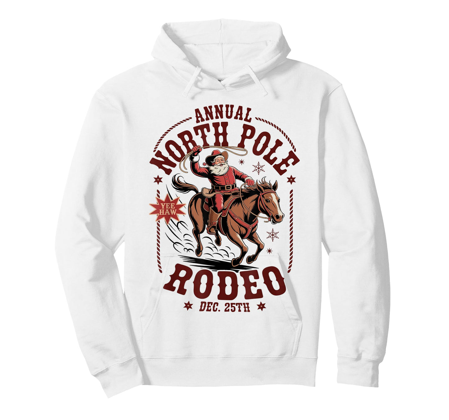 Vintage Annual North Pole Rodeo Santa Cowboy Christmas T-Shirt
