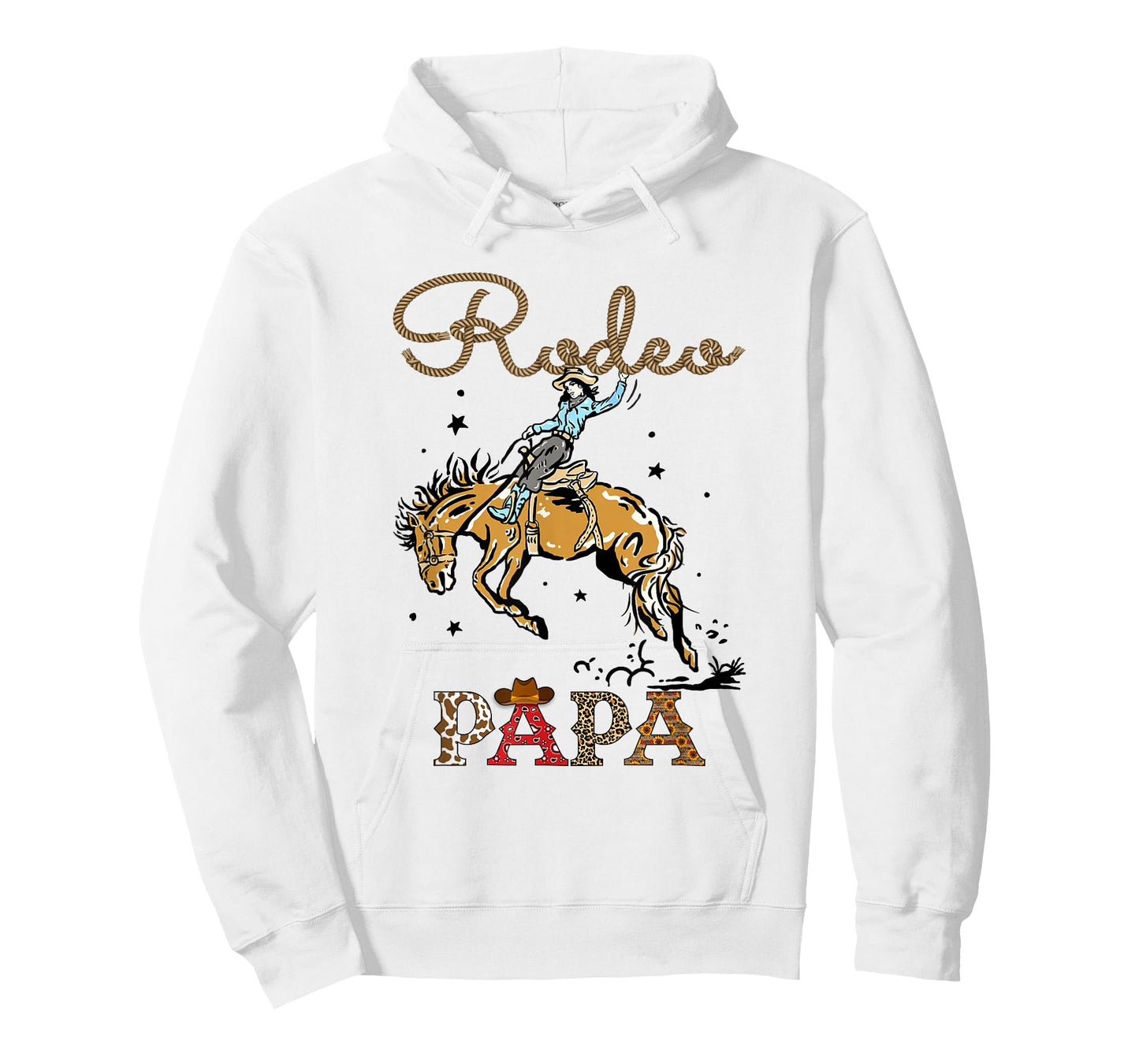 Rodeo Papa Cowboy Cowgirl Birthday Matching Family T-Shirt