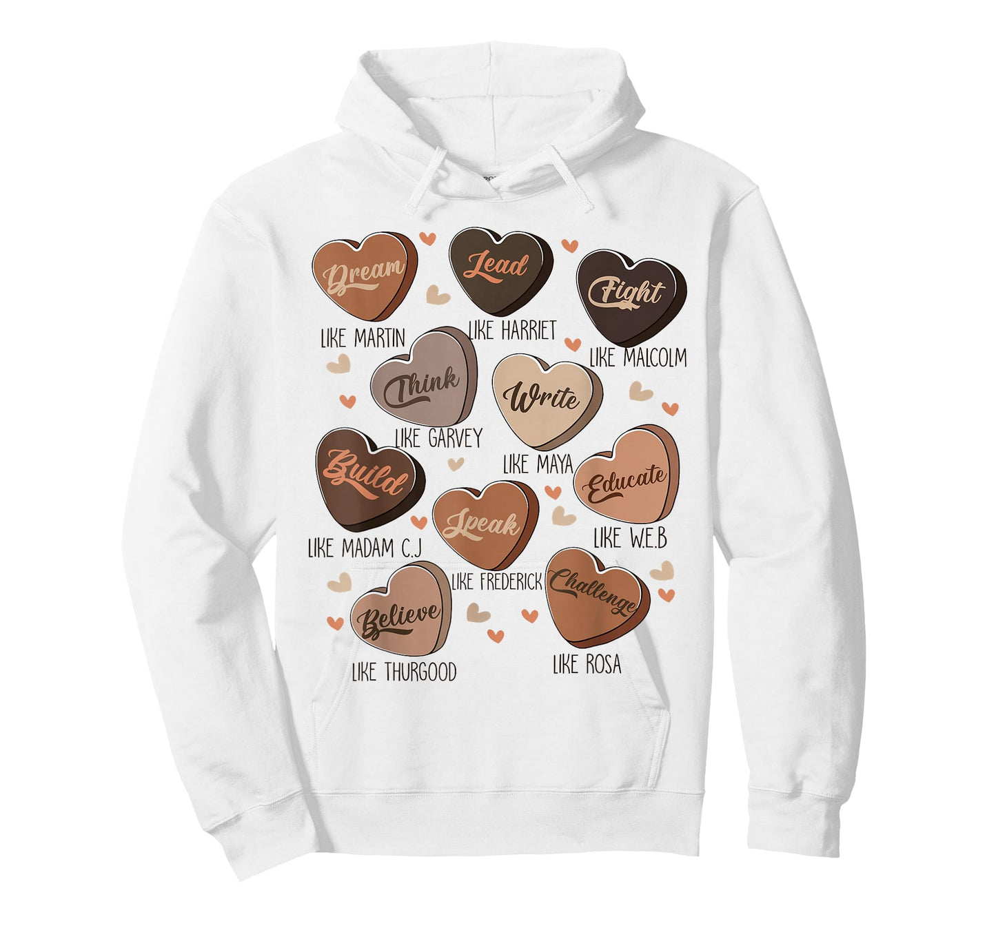 Celebrating Black History with Educated Leader Hearts T-Shirt