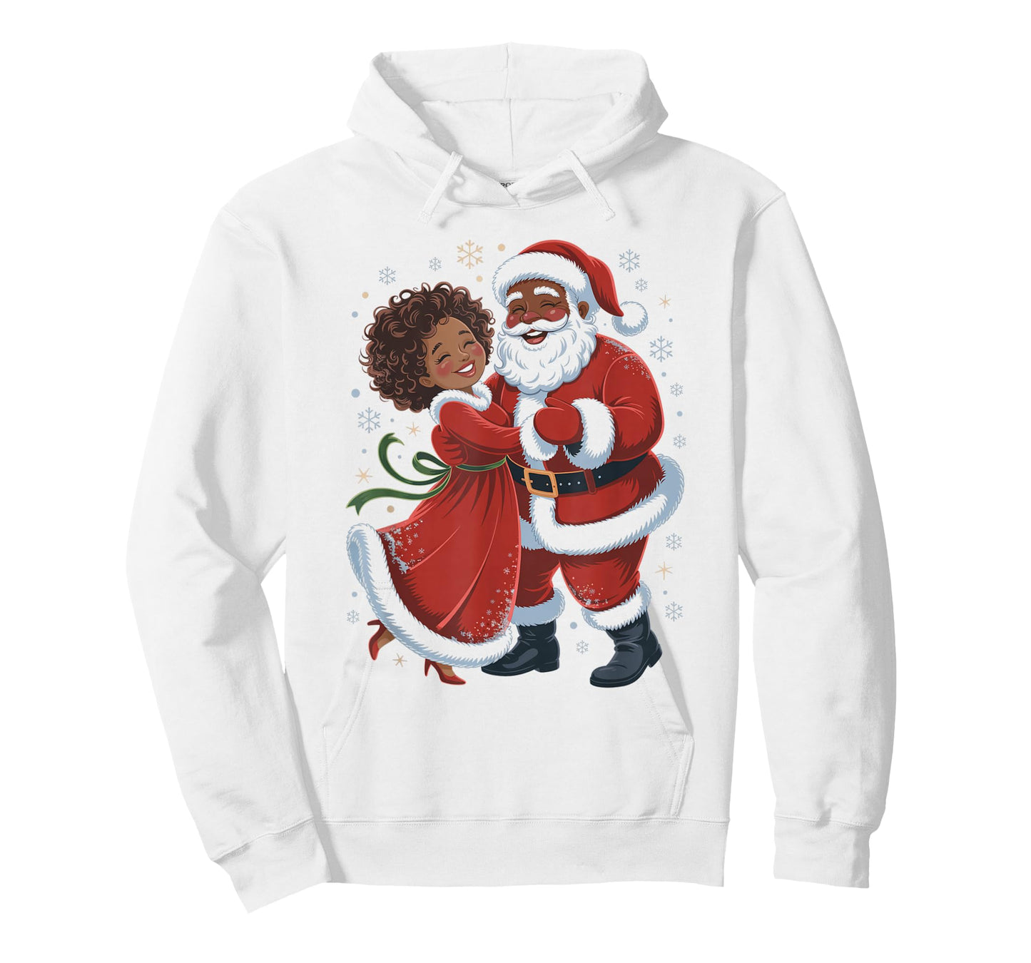 African American Santa Dancing with Mrs Claus Couple Dance T-Shirt