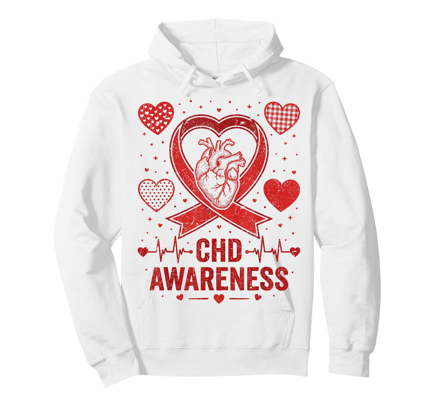 CHD Awareness Wear Red Congenital Heart Defect Ribbon T-Shirt