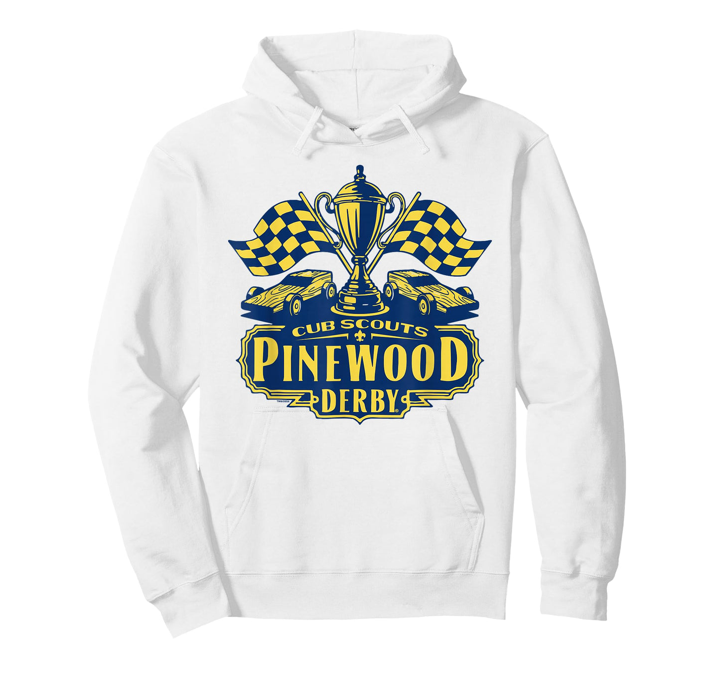 Pinewood Derby Cub Scouts Checkered Flag Racing Trophy Logo T-Shirt