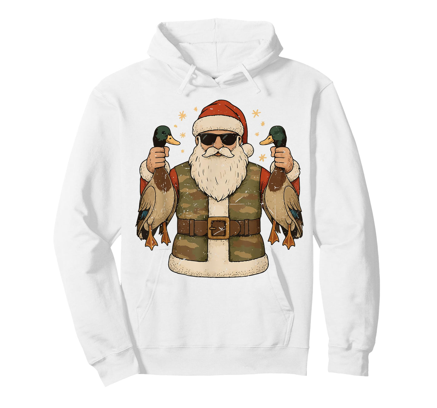 Santa Hold Mallard Duck Hunting Christmas Pajama Toddler Boy T-Shirt