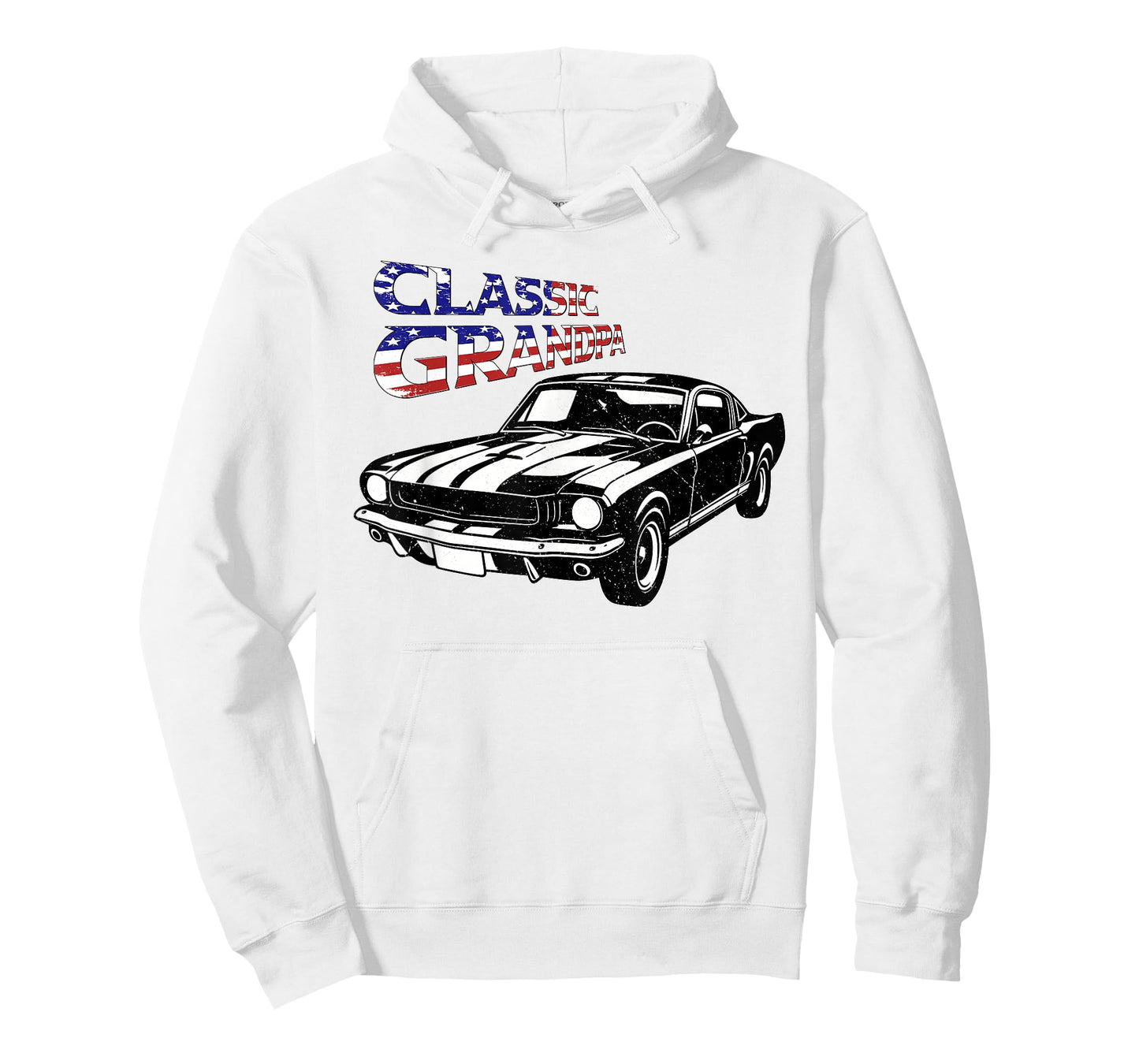 Car Classic Grandpa US Flag Funny Mens Grandfather Dad T-Shirt