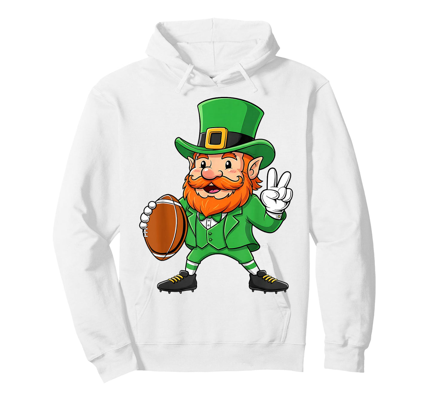 St Patricks Day Football Funny Leprechaun Kids Men Boys T-Shirt