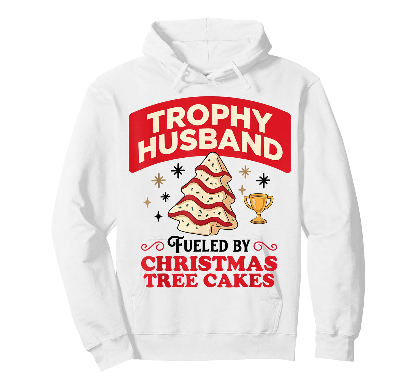 Trophy Retro Husband Fueled by Christmas Tree Cakes Xmas T-Shirt