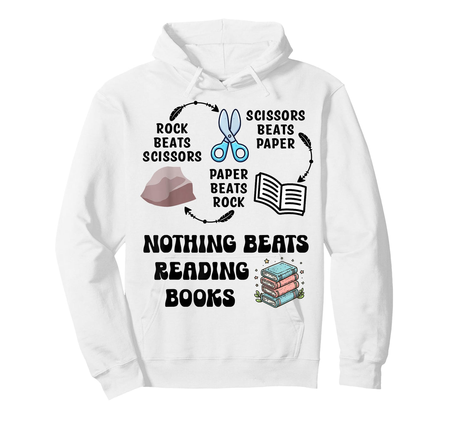 Nothing Beats Reading Rock Paper Scissors Reader Book Lover T-Shirt