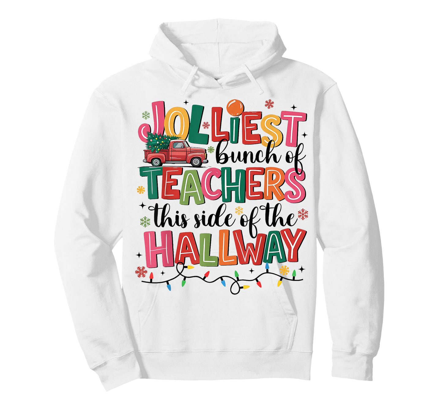 Jolliest Bunch of Teacher This Side of The Hallway Christmas T-Shirt