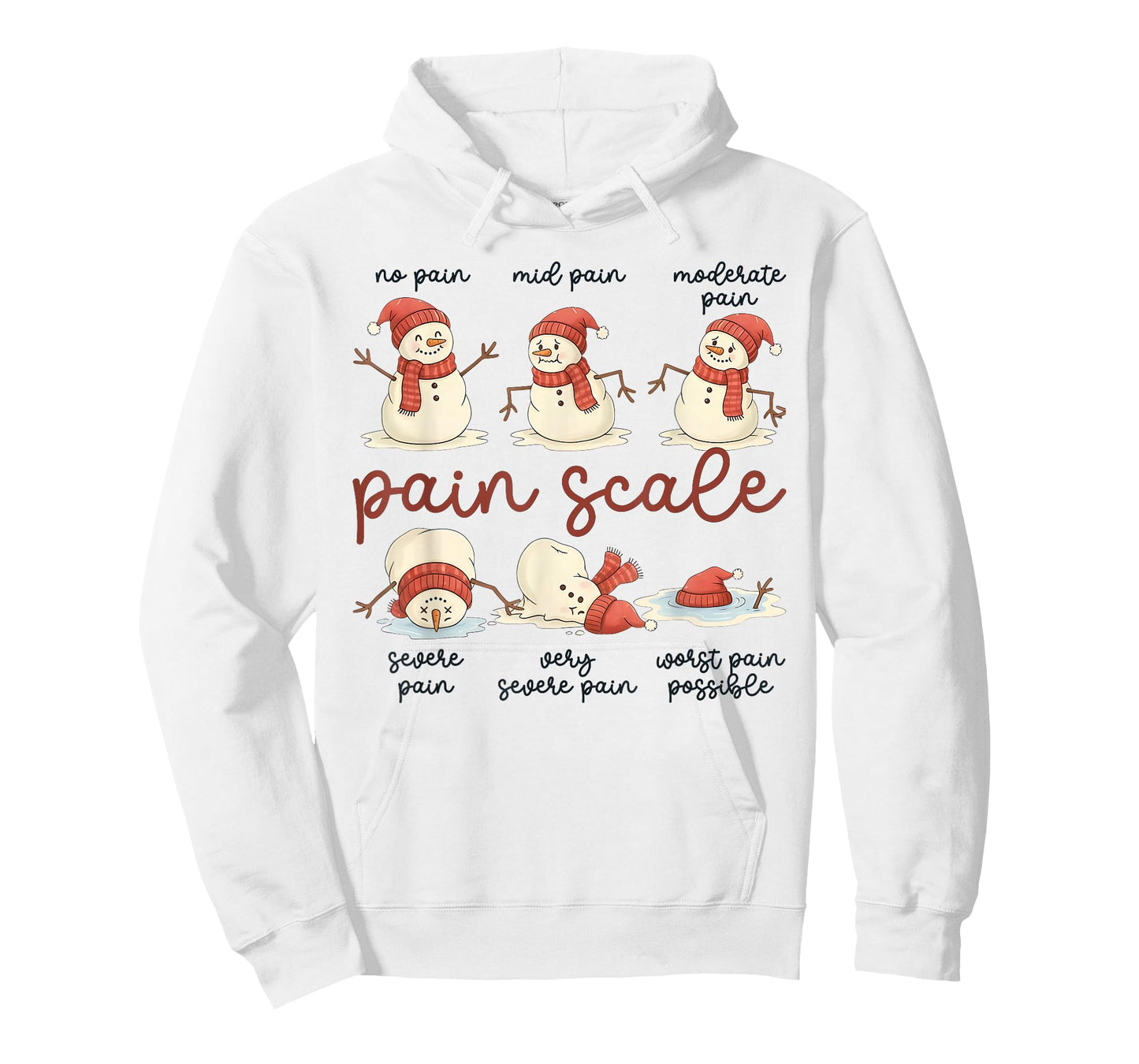 Pain Scale Snowman Funny Nurse Christmas Holiday T-Shirt
