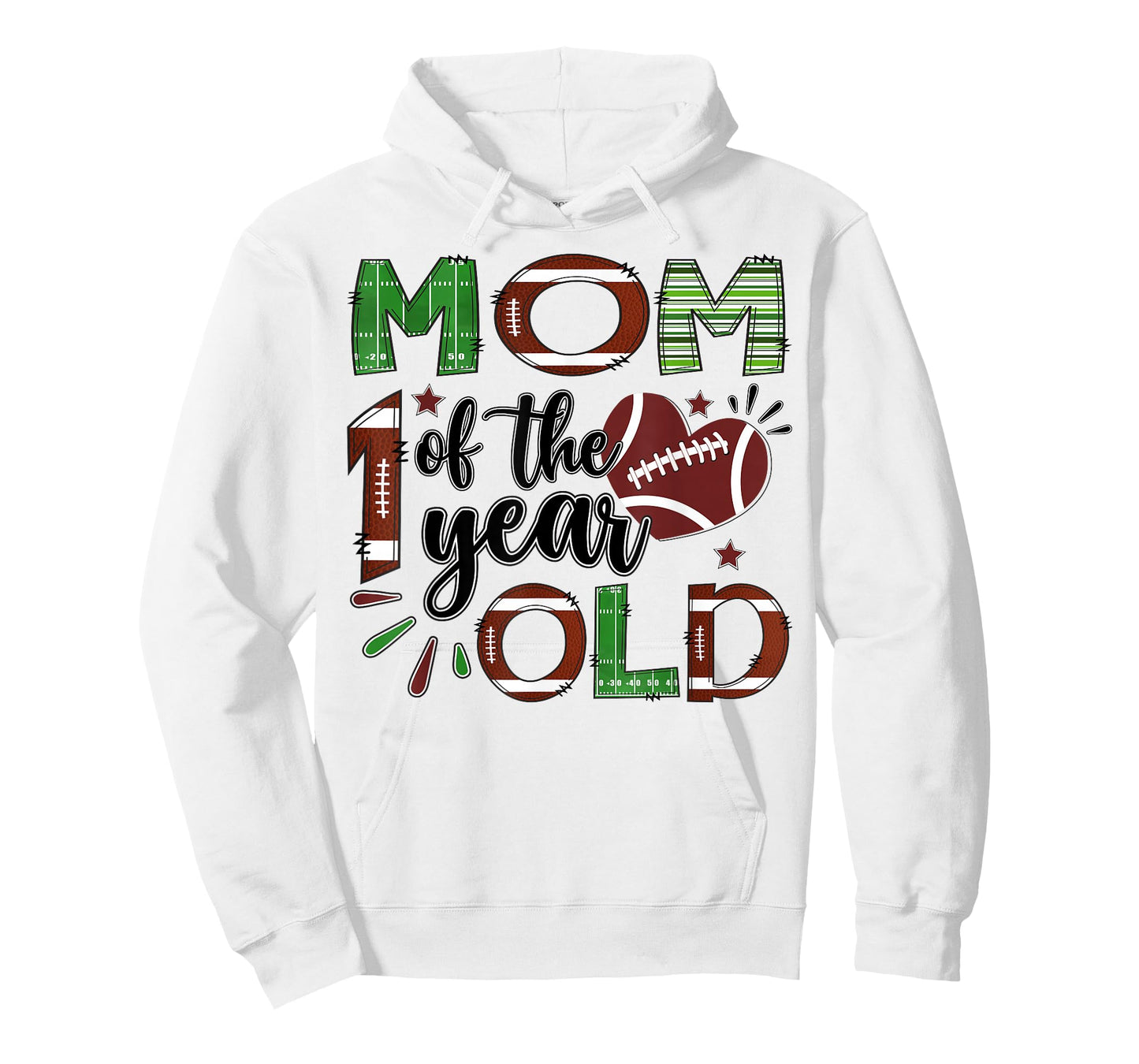Mom of The 1 Year Old Football 1st Birthday Boy Matching T-Shirt