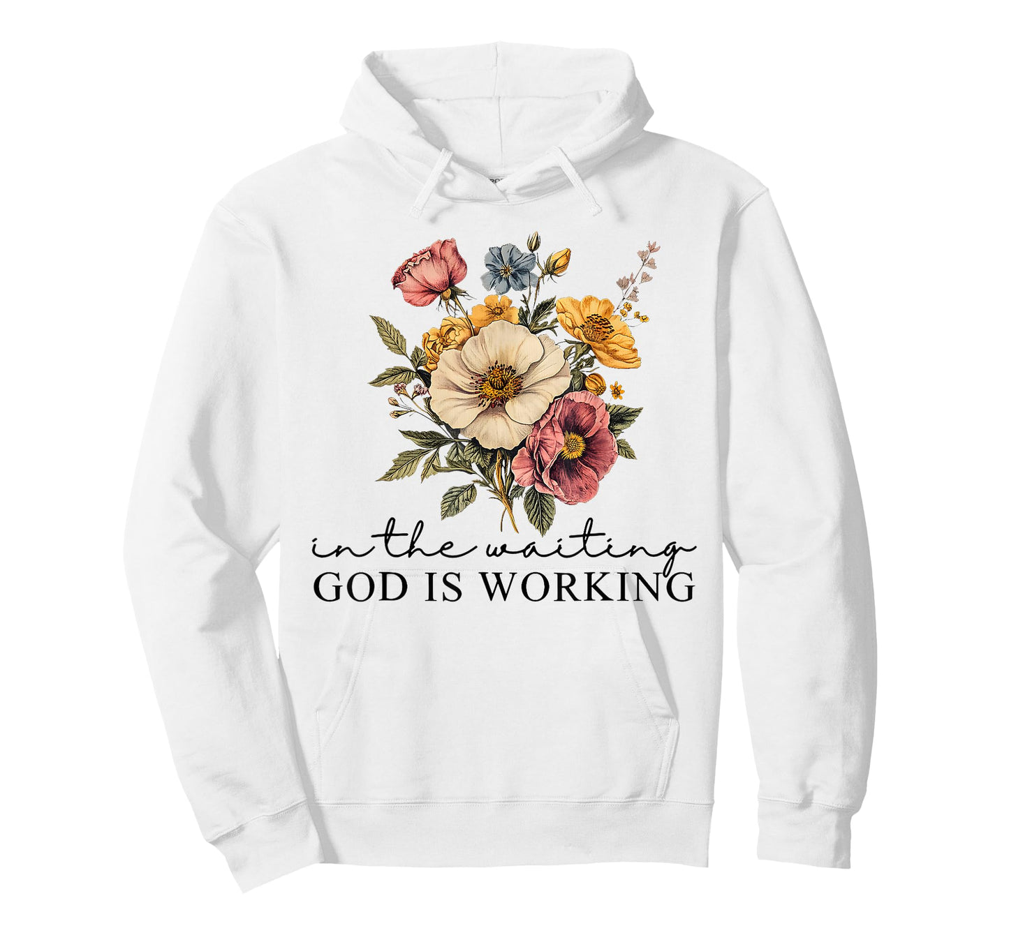 Floral in The Waiting God is Working Faith Jesus Christian T-Shirt