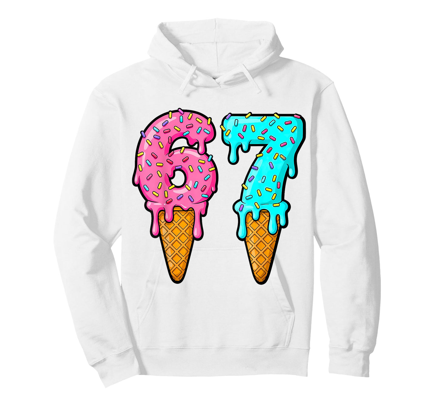 Six Seven Ice Cream Drip Gen Alpha Slang 6 7 Trending Meme T-Shirt