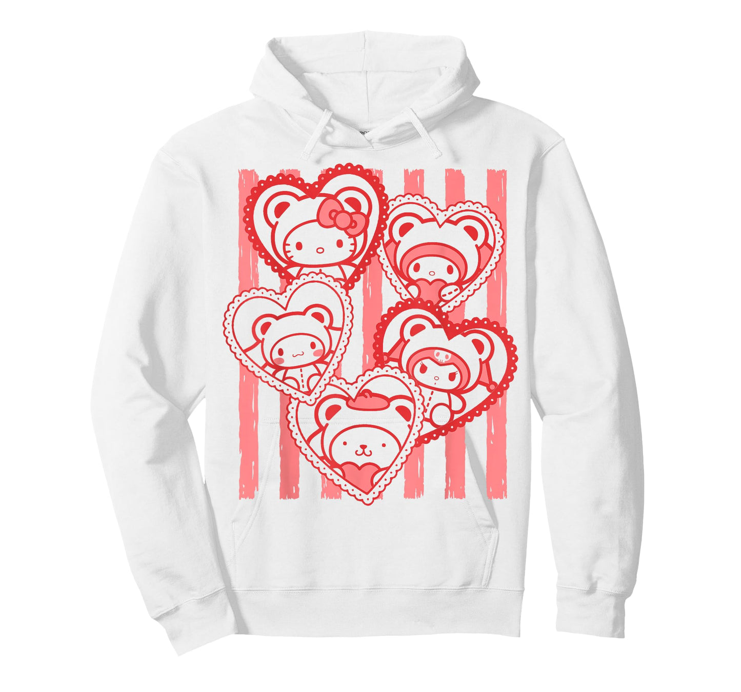 Hello Kitty Valentine's Day Sanrio Characters Bear Hoodie T-Shirt