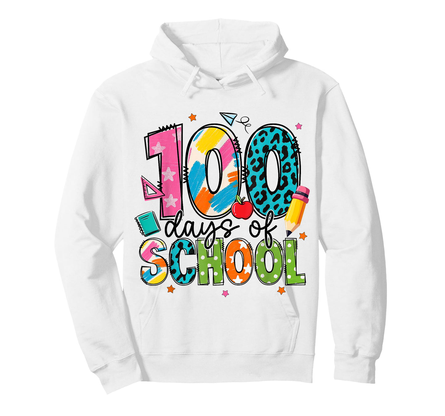 100 Days of School Pencil Teacher Girl Kid 100th Day School T-Shirt