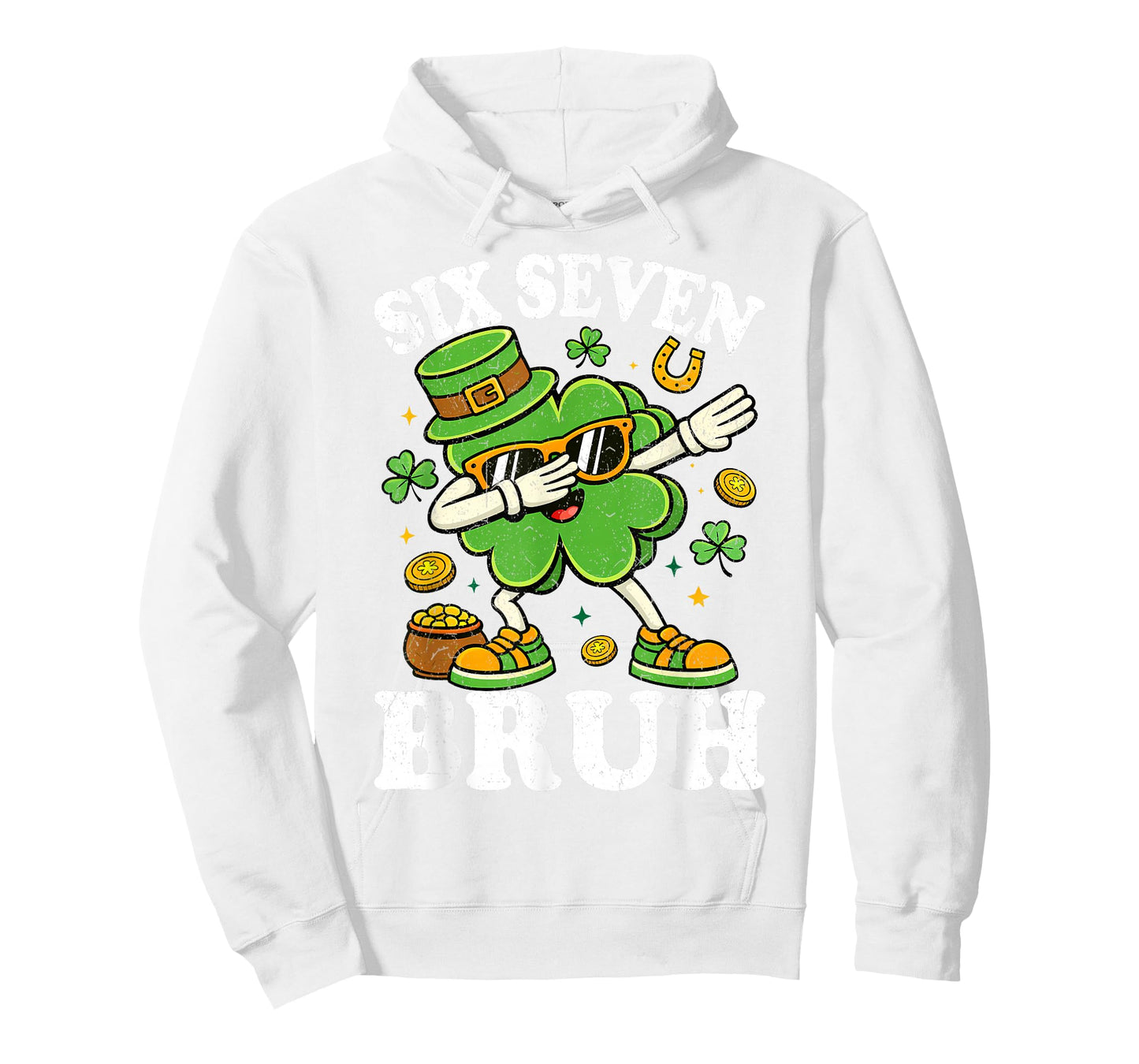 Six Seven Bruh Meme 67 St Patricks Day Dabbing Shamrock Kids T-Shirt
