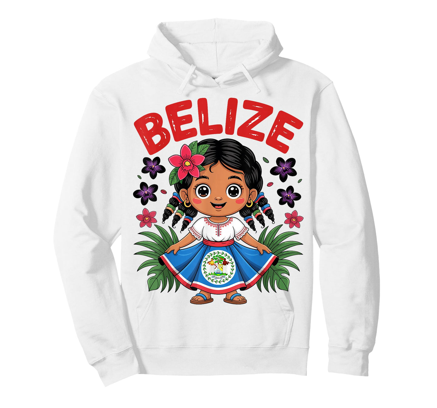 Cute Belize Girl in Traditional Dress Art for Kids T-Shirt