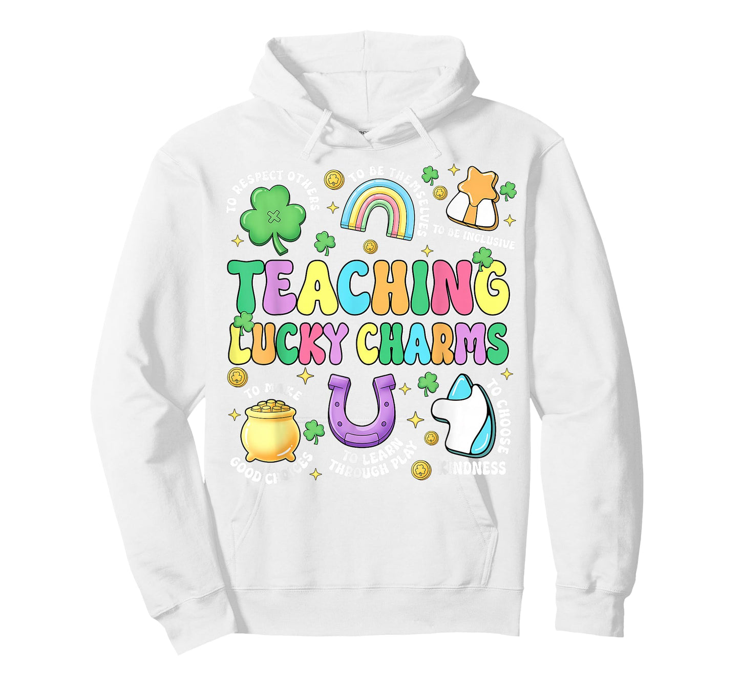 Funny Teaching Lucky Charms Teacher Groovy St Patricks Day T-Shirt