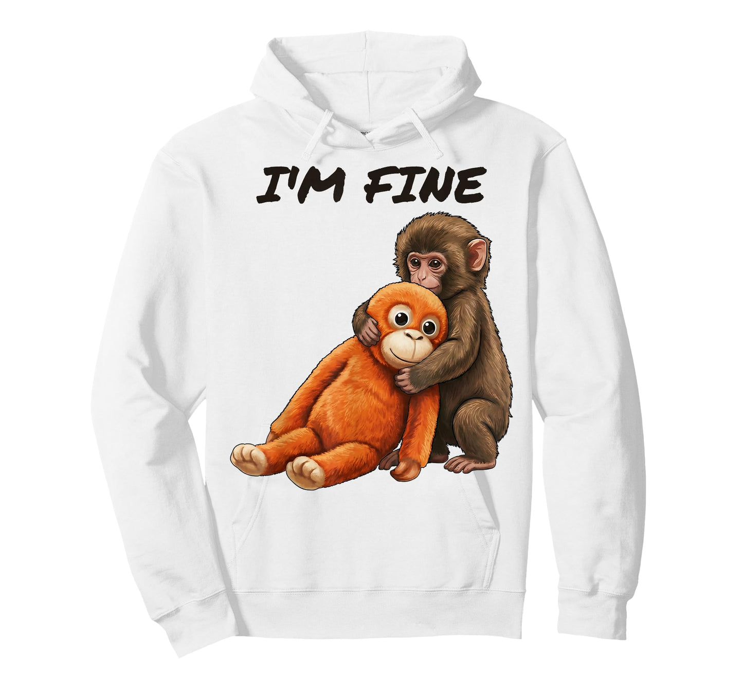 Sad Monkey Punch Meme with an Orange Toy I'm Fine T-Shirt