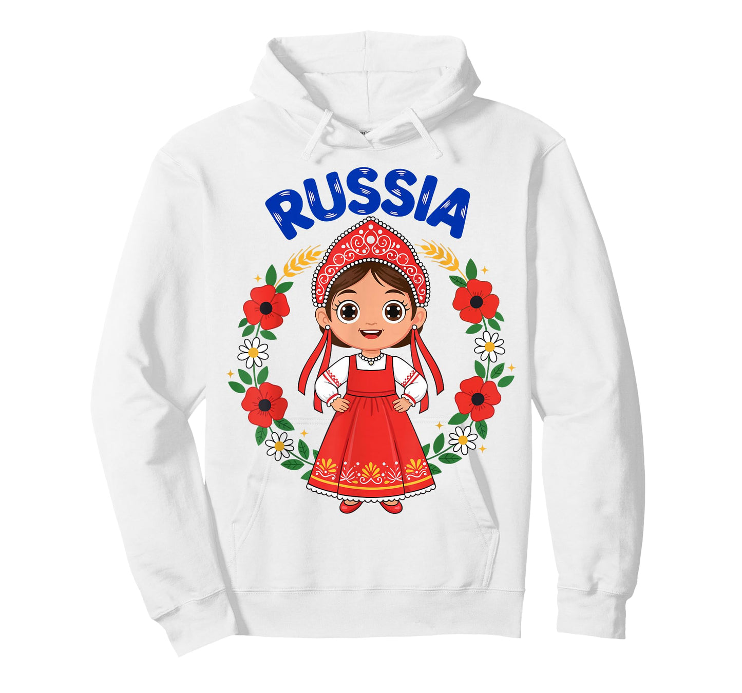 Russia Russian Girl Traditional Dress Heritage Flowers T-Shirt