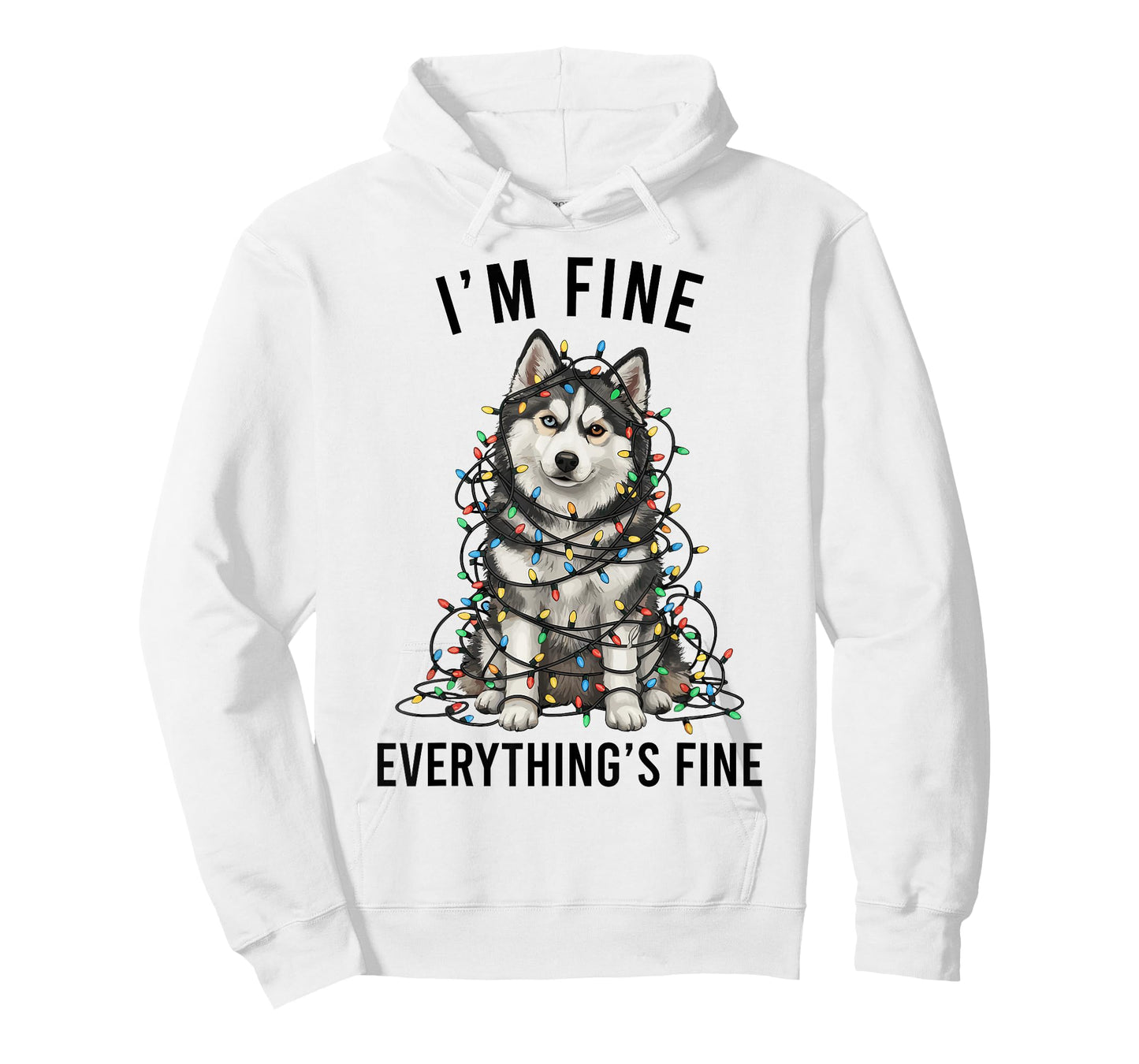 Pomsky Christmas I'm Fine Everything is Fine T-Shirt