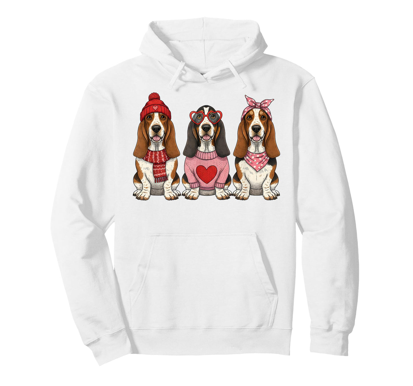 Cute Basset Hound Valentine Dog T-Shirt