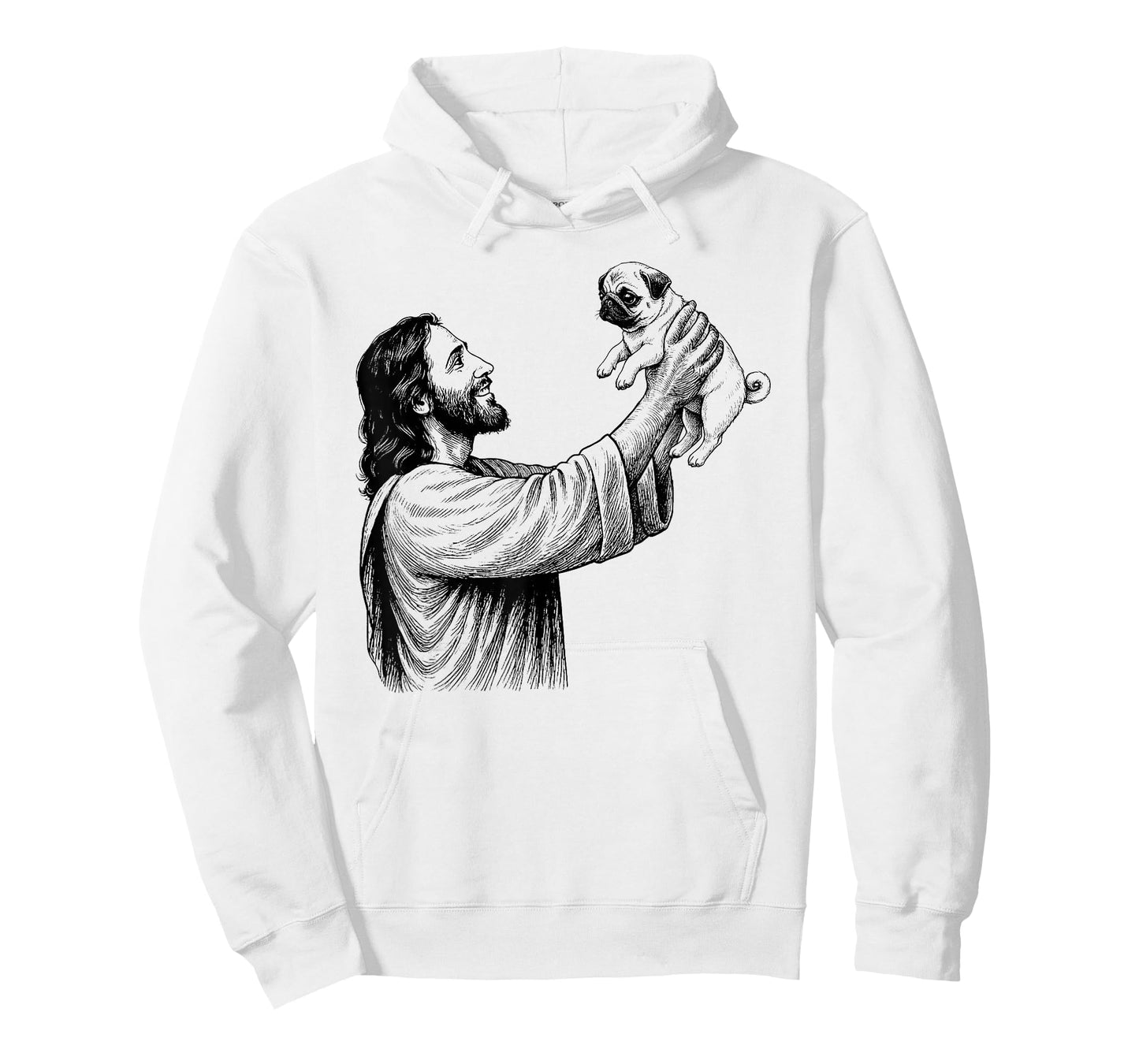Jesus Holding Pug Religious Dog Lover T-Shirt