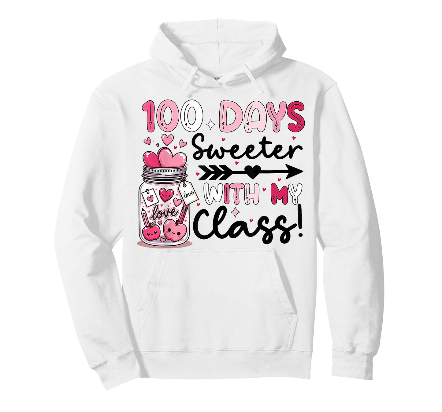 100 Days Sweeter for Teachers Students Girls Women 100th Day T-Shirt