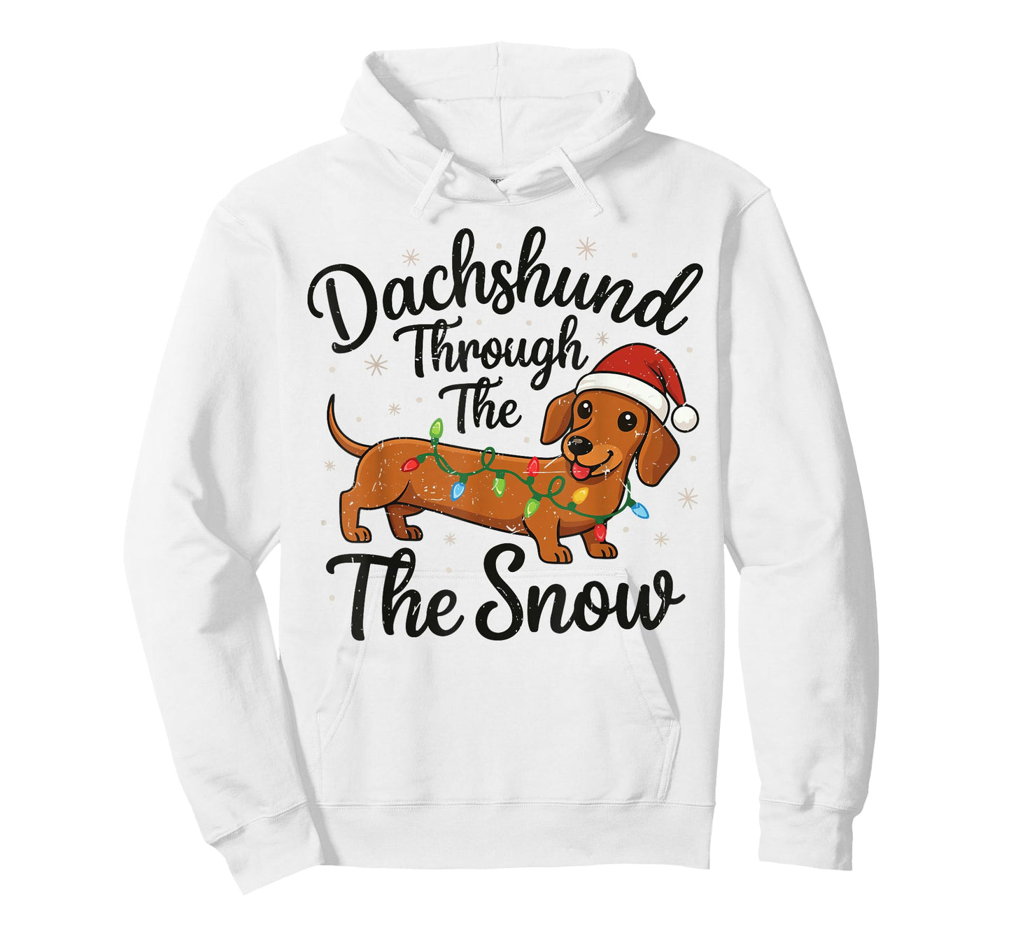 Mini Dachshund Through Snow Christmas Pajamas Pjs Weiner Dog T-Shirt
