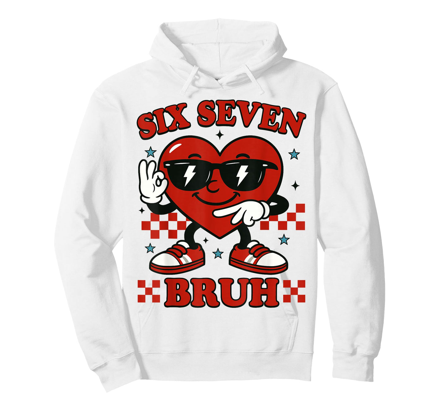 Six Seven Bruh Heart 6 7 Meme Valentine Boy Girl Kids T-Shirt