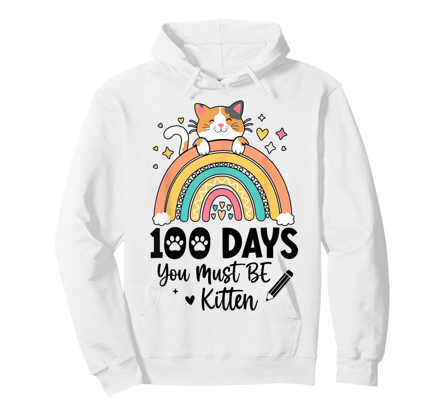 Cute 100 Days of School Girls Cat 100th Day of School Girls T-Shirt